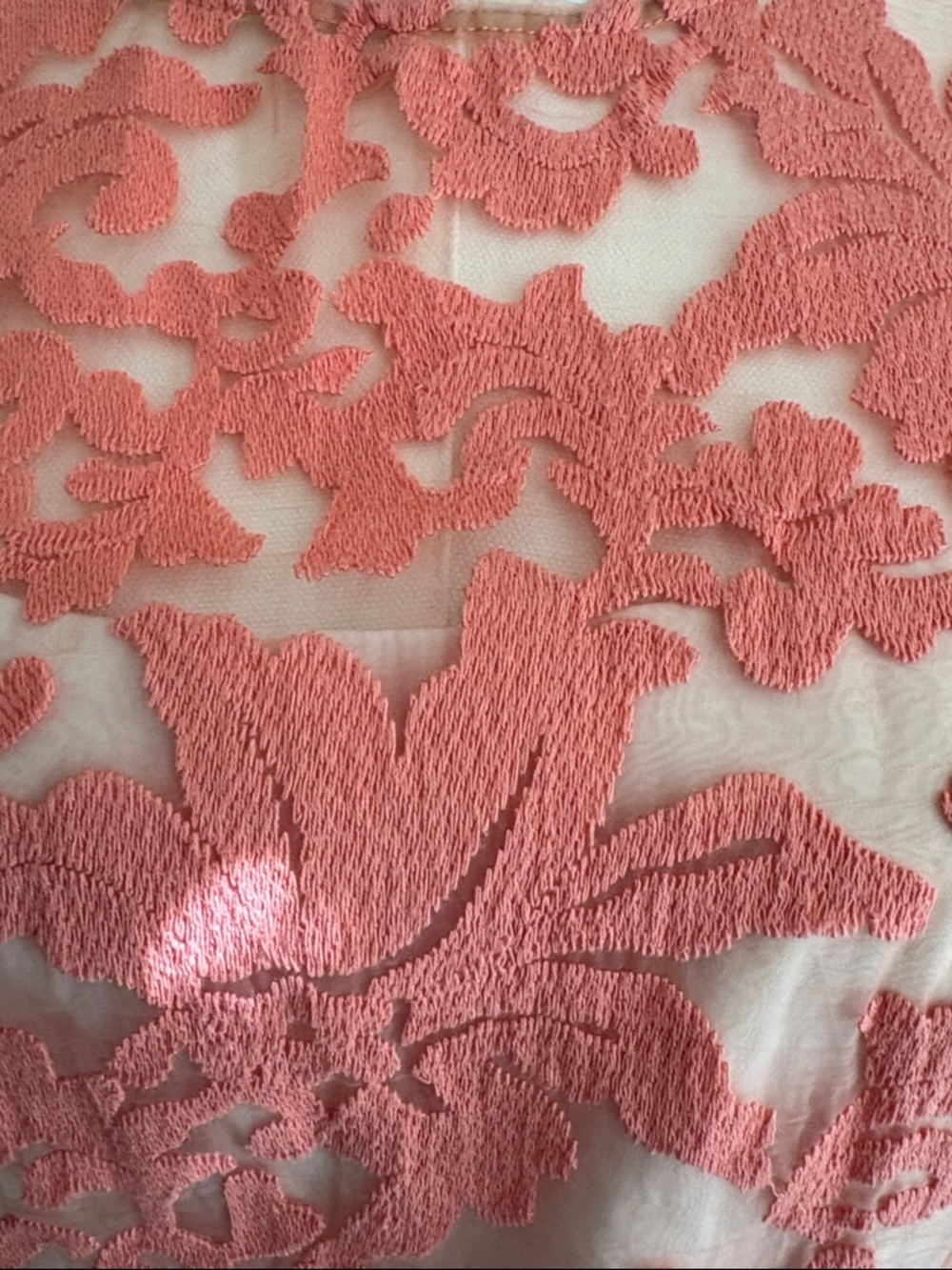 Kay Unger New York Sleeveless Coral Lace Sheath Dress - Picture 3 of 7